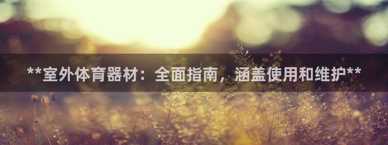 富联娱乐代理怎么做的：**室外体育器材：全面指南，涵