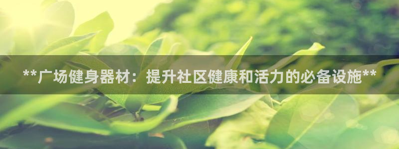 富联娱乐平台能挣到钱吗现在：**广场健身器材：提升社