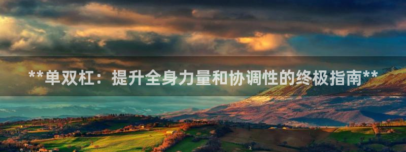 富联平台安装app：**单双杠：提升全身力量和协调性的终极指